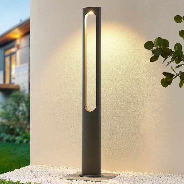 Lucande Dovino LED φωτιστικό κοντάρι, 150 cm, Μαύρο, Αλουμίνιο, σύγχρονο