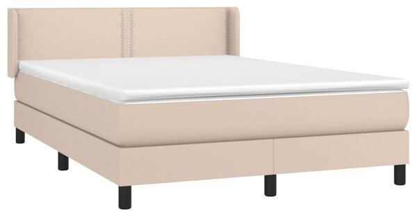 VidaXL Κρεβάτι Boxspring με Στρώμα Καπουτσίνο 140x200εκ.από Συνθ.Δέρμα