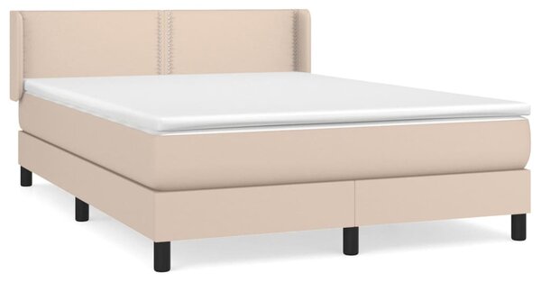 VidaXL Κρεβάτι Boxspring με Στρώμα Καπουτσίνο 140x200εκ.από Συνθ.Δέρμα