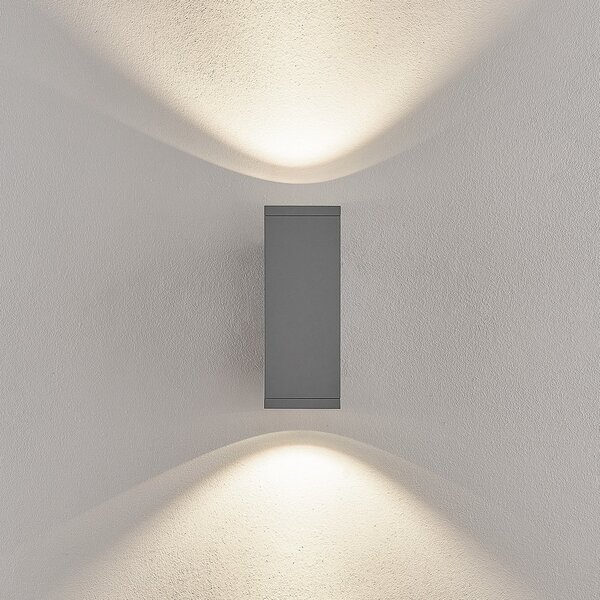 Deko-Light Λάμπα LED εξωτερικού χώρου ShoreLine Pro Square up/down, ανοιχτό γκρι, ρυθμιζόμενος, Γκρι, Αλουμίνιο, σύγχρονο