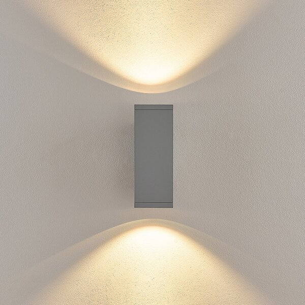 Deko-Light Λάμπα LED εξωτερικού χώρου ShoreLine Pro Square up/down, ανοιχτό γκρι, ρυθμιζόμενος, Γκρι, Αλουμίνιο, σύγχρονο