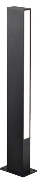 Viokef LED-Sockelleuchte Lir, ύψος 60 cm, σκούρο γκρι μέταλλο, 2-flg., Μαύρο, Αλουμίνιο, σύγχρονο