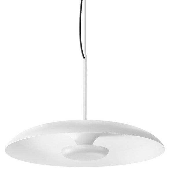 Linea Light LED κρεμαστή λάμπα Basin_P, λευκή, μέταλλο, Ø 49 cm, IP40, ρυθμιζόμενος, Λευκό, Σαλόνι / τραπεζαρία, Αλουμίνιο, σύγχρονο
