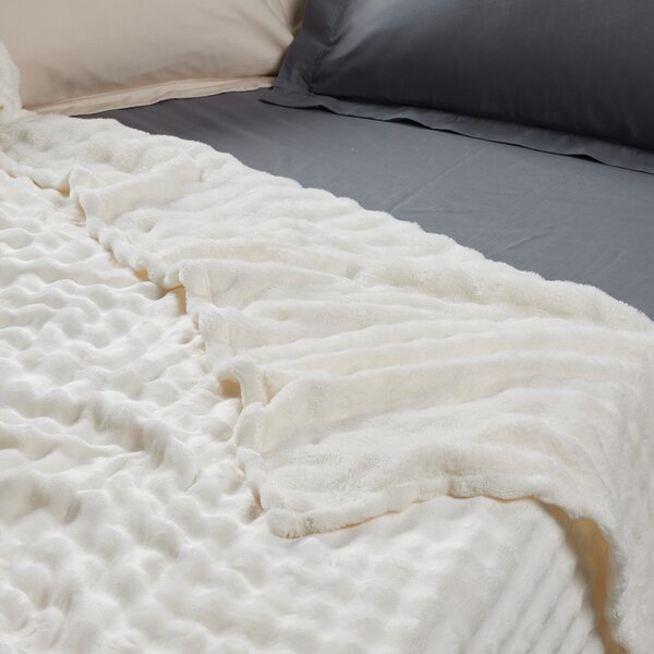 Κουβέρτα Fleece Μονή (160x220) Das Home 1369 Ivory