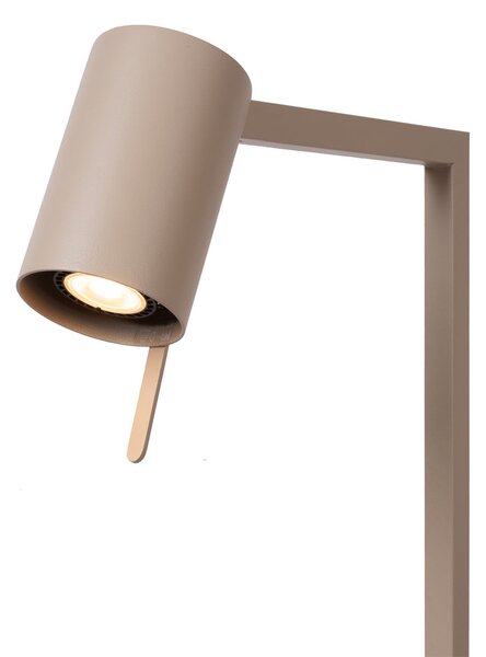 Lucide Φωτιστικό δαπέδου Lesley, γκρι-καφέ, ύψος 130 cm, μέταλλο, Μπεζ, Σαλόνι / τραπεζαρία, Μέταλλο, σύγχρονο