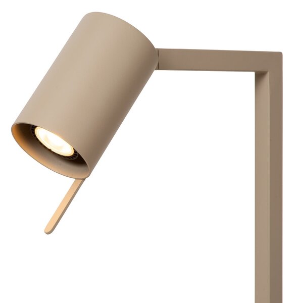 Lucide Λάμπα γραφείου Lesley, γκρι-καφέ, ύψος 50 cm, μέταλλο, Μπεζ, Μελέτη / Γραφείο, Μέταλλο, σύγχρονο
