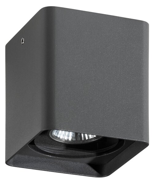 LCD Εξωτερικό φωτιστικό οροφής 5055, γραφίτη, 10 cm, μέταλλο, IP54, GU10, ρυθμιζόμενος, Μαύρο, Μέταλλο, σύγχρονο, Πρίζα τοίχου κάτω