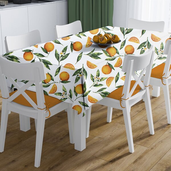 Αλέκιαστο Τραπεζομάντηλο (140x180) Dimcol Oranges 474 White-Orange