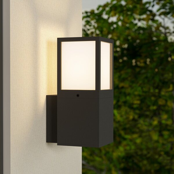 Deko-Light Εξωτερικό φωτιστικό τοίχου Facado 2 Square, αλουμίνιο, σκούρο γκρι, E27, ρυθμιζόμενος, Μαύρο, Αλουμίνιο, σύγχρονο, Πρίζα τοίχου