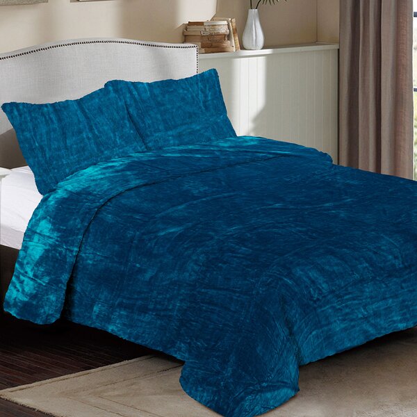 Κουβέρτα Fleece Μονή (160x220) Dimcol Solid 03 Petrol