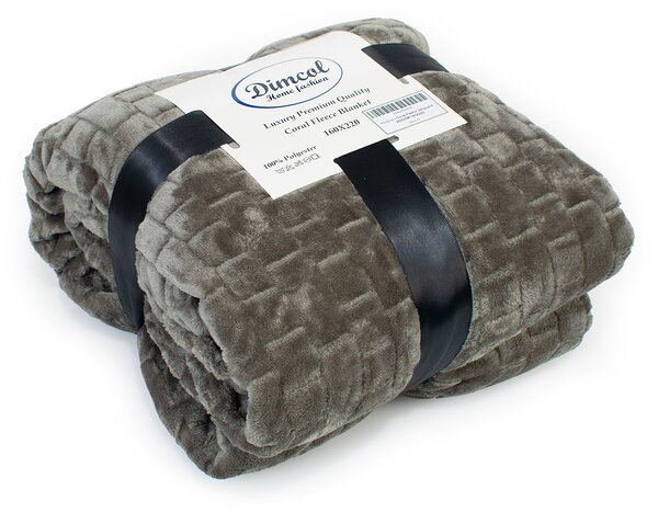 Κουβέρτα Fleece Υπέρδιπλη (220x240) Dimcol Brick 07 Olive