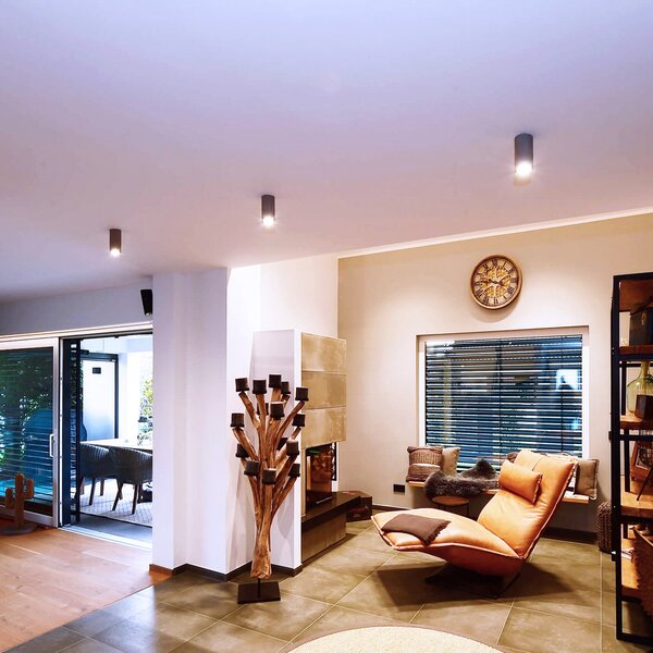 Deko-Light LED Downlight Lucea 6, μαύρο, αλουμίνιο, 2.700 K, ρυθμιζόμενος, Μαύρο, Σαλόνι / τραπεζαρία, Αλουμίνιο, σύγχρονο