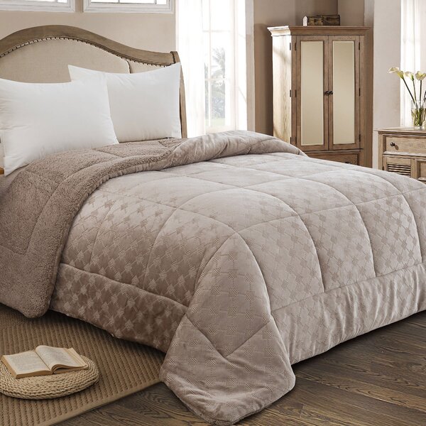 Κουβερτοπάπλωμα Ημίδιπλο (180x240) AdamHome 825 Taupe
