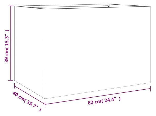 Ζαρντινιέρα Λευκή 62x30x29 εκ. από Χάλυβα - Λευκό