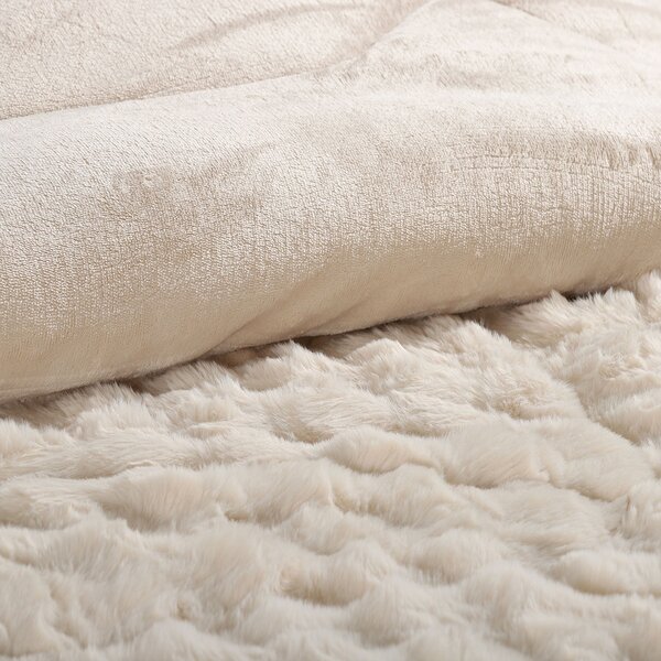 Γούνινο Κουβερτοπάπλωμα Υπέρδιπλο (220x240) Silk Fashion Burble Cream
