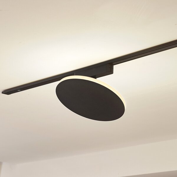 Lindby LED φωτιστικό πορείας Lumaro, μαύρο, αλουμίνιο, 48V, ρυθμιζόμενο, ρυθμιζόμενος, Μαύρο, Σαλόνι / τραπεζαρία, Αλουμίνιο, σύγχρονο