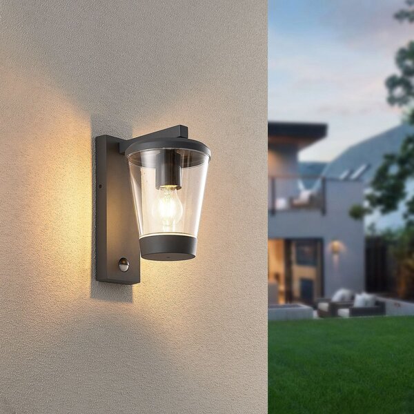Trio Lighting Εξωτερικός φωτιστικός αισθητήρας CAVADO, ανθρακί, ύψος 28 cm, IP44, ρυθμιζόμενος, Μαύρο, Αλουμίνιο, σύγχρονο