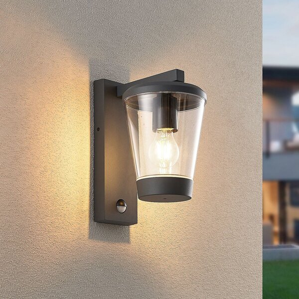 Trio Lighting Εξωτερικός φωτιστικός αισθητήρας CAVADO, ανθρακί, ύψος 28 cm, IP44, ρυθμιζόμενος, Μαύρο, Αλουμίνιο, σύγχρονο