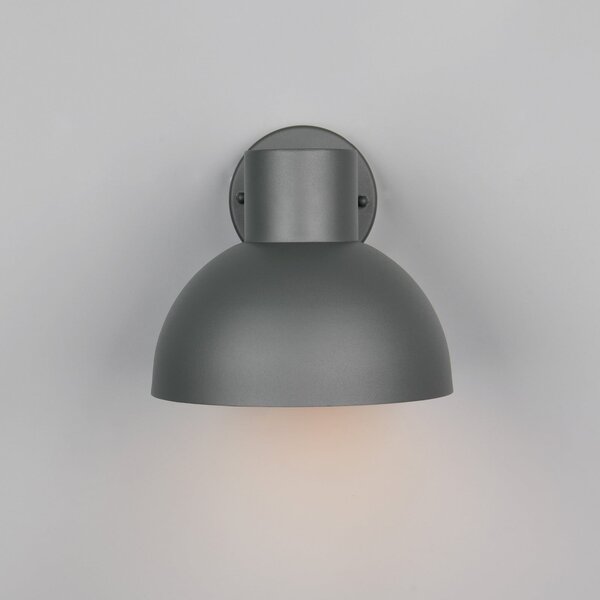 Trio Lighting Εξωτερικός φωτιστικός τοίχου ELBE, ανθρακί, Ø 20 cm, μέταλλο, IP44, ρυθμιζόμενος, Μαύρο, Αλουμίνιο, Στρογγυλό τοίχο