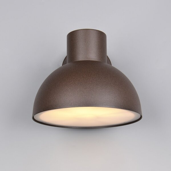 Trio Lighting Εξωτερικό φωτιστικό τοίχου ELBE, χρώμα σκουριάς, Ø 20 cm, μέταλλο, IP44, ρυθμιζόμενος, Καφέ / Σκουριάς, Αλουμίνιο, Στρογγυλό τοίχο