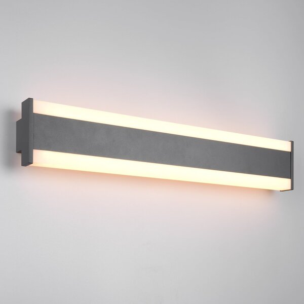 Trio Lighting Λάμπα LED εξωτερικού χώρου DAWSON, 60 cm, ανθρακί IP54 CCT up/down, Μαύρο, Αλουμίνιο, σύγχρονο, Γωνιακός τοίχος