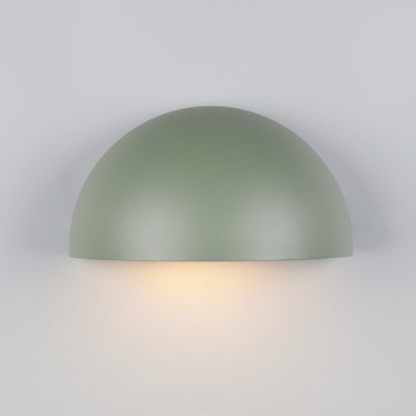 Trio Lighting Εξωτερικός φωτιστικός MAAS, πράσινος, πλάτος 27 cm, μέταλλο, IP44, ρυθμιζόμενος, Πράσινο, Αλουμίνιο, σύγχρονο, Πρίζα τοίχου κάτω
