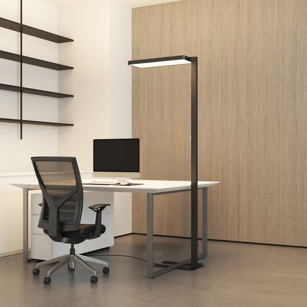 Arcchio Φωτιστικό δαπέδου LED Timon, 54W, μαύρο, ύψος 195 cm, ρυθμιζόμενος, Μαύρο, Μελέτη / Γραφείο, Αλουμίνιο, σύγχρονο, Μόνιμη σκιά