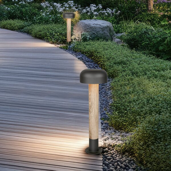 Trio Lighting Φωτιστικό διαδρόμου FRASER, εμφάνιση σκυροδέματος, ύψος 54 cm, μέταλλο, IP54, ρυθμιζόμενος, Γκρι, Αλουμίνιο, σύγχρονο
