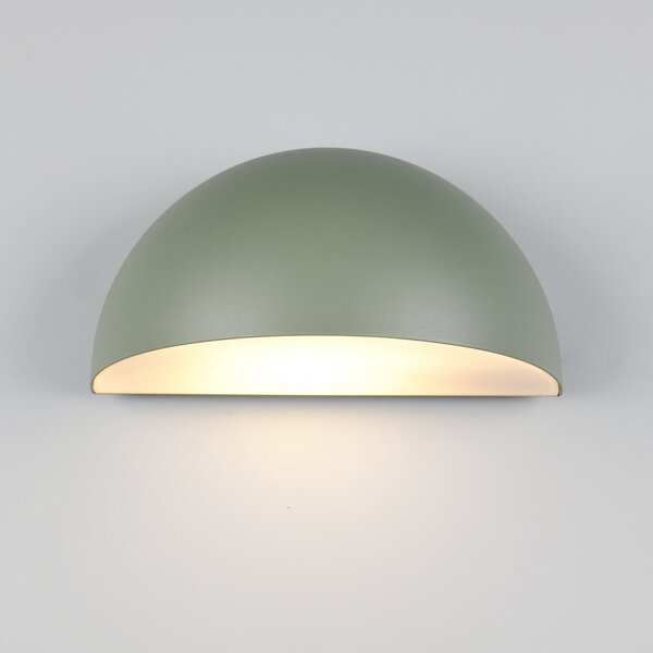 Trio Lighting Εξωτερικός φωτιστικός MAAS, πράσινος, πλάτος 27 cm, μέταλλο, IP44, ρυθμιζόμενος, Πράσινο, Αλουμίνιο, σύγχρονο, Πρίζα τοίχου κάτω