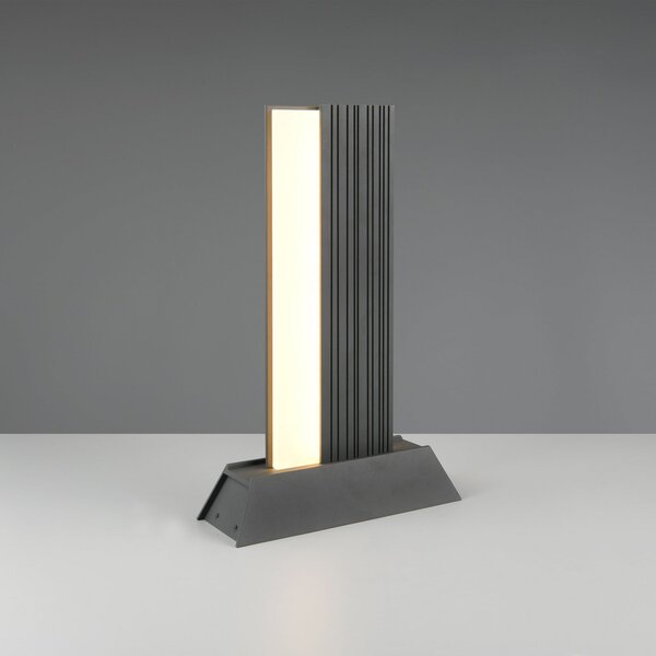 Trio Lighting Φωτιστικό LED MARIZA, ύψος 50 cm, ανθρακί, μέταλλο, IP65, Μαύρο, Αλουμίνιο, σύγχρονο