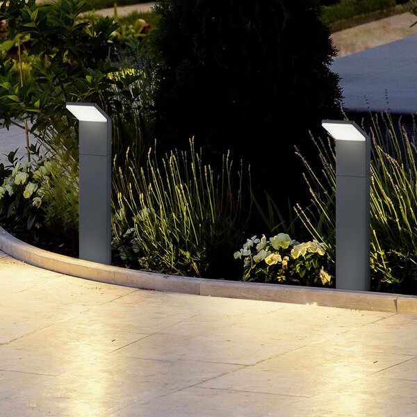 Trio Lighting Φωτιστικό LED PEARL, ύψος 50 cm, ανθρακί, μέταλλο, IP54, Μαύρο, Αλουμίνιο, σύγχρονο