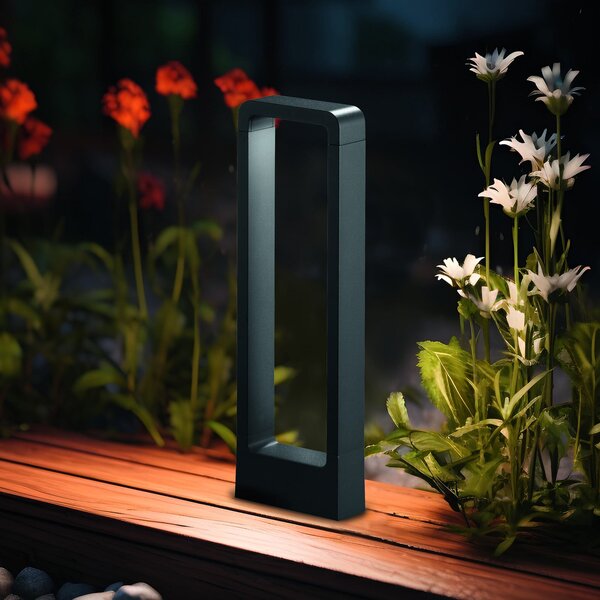 Trio Lighting Φωτιστικό LED RENO, ανθρακί, ύψος 50 cm, μέταλλο, IP54, Μαύρο, Αλουμίνιο, σύγχρονο