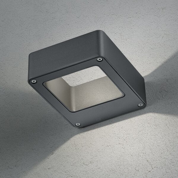 Trio Lighting Λάμπα LED εξωτερικού χώρου RENO, ανθρακί, πλάτος 12 cm, μέταλλο IP54, Μαύρο, Αλουμίνιο, σύγχρονο