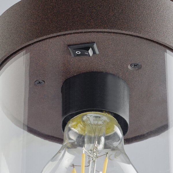 Trio Lighting Φωτιστικό διαδρόμου SAMBESI, χρώμα σκουριάς, ύψος 100 cm, μέταλλο, IP44, ρυθμιζόμενος, Καφέ / Σκουριάς, Αλουμίνιο, σύγχρονο