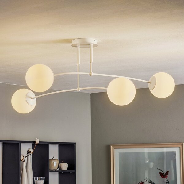EMIBIG LIGHTING Φωτιστικό οροφής Pregos 4, τετραπλό, λευκό, ρυθμιζόμενος, Λευκό, Διάδρομος, Μέταλλο, σύγχρονο
