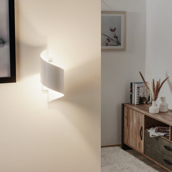EMIBIG LIGHTING Λαμπτήρας τοίχου Spiner λευκός, ύψος 30 cm, ατσάλι, ρυθμιζόμενος, Λευκό, Σαλόνι / τραπεζαρία, Μέταλλο, σύγχρονο