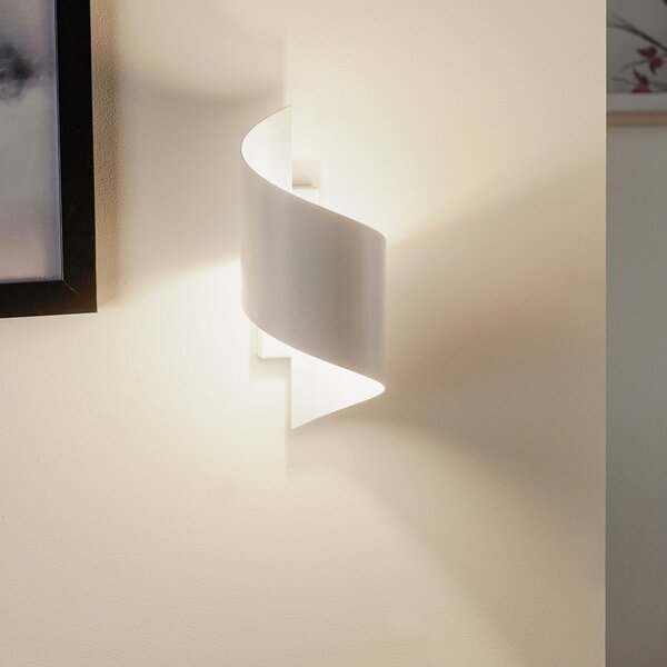 EMIBIG LIGHTING Λαμπτήρας τοίχου Spiner λευκός, ύψος 30 cm, ατσάλι, ρυθμιζόμενος, Λευκό, Σαλόνι / τραπεζαρία, Μέταλλο, σύγχρονο