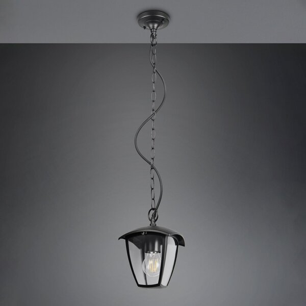 Trio Lighting Εξωτερικό φωτιστικό VENTA, μαύρο, 17 x cm, μέταλλο, IP44, ρυθμιζόμενος, Μαύρο, Αλουμίνιο, Φανάρι