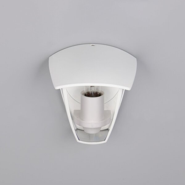 Trio Lighting Εξωτερικό φωτιστικό τοίχου VENTA, λευκό, υποδοχή στην κορυφή, ύψος 24 cm, IP44, ρυθμιζόμενος, Λευκό, Αλουμίνιο, Φανάρι