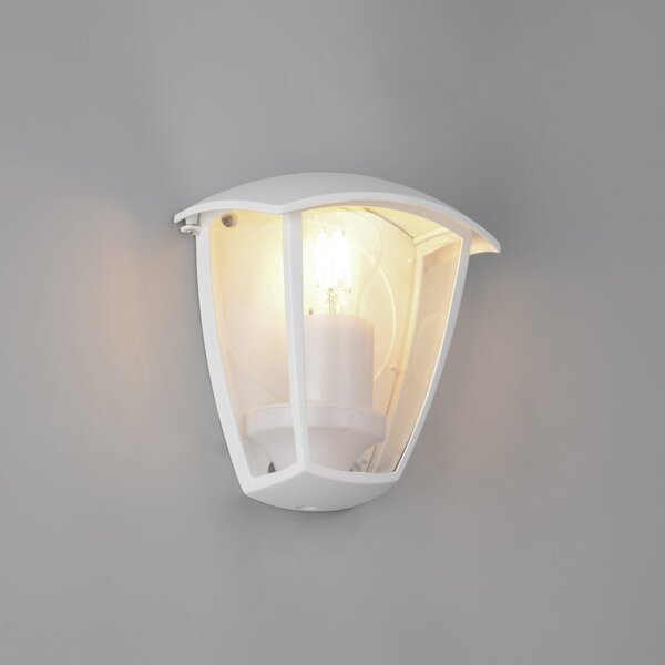 Trio Lighting Εξωτερικός φωτιστικός τοίχου VENTA, λευκός, επιτοίχιος, ύψος 20 cm, IP44, ρυθμιζόμενος, Λευκό, Αλουμίνιο, Φανάρι