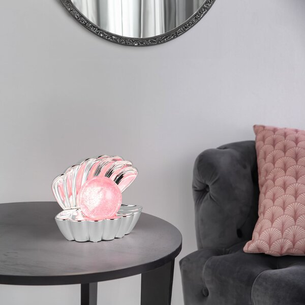Reality Leuchten LED επιτραπέζια λάμπα Shelly, χρώμιο, πλαστικό, 18 cm, RGB, Μεταλλικό, Σαλόνι / τραπεζαρία, Πλαστικό, Νεανική διαβίωση