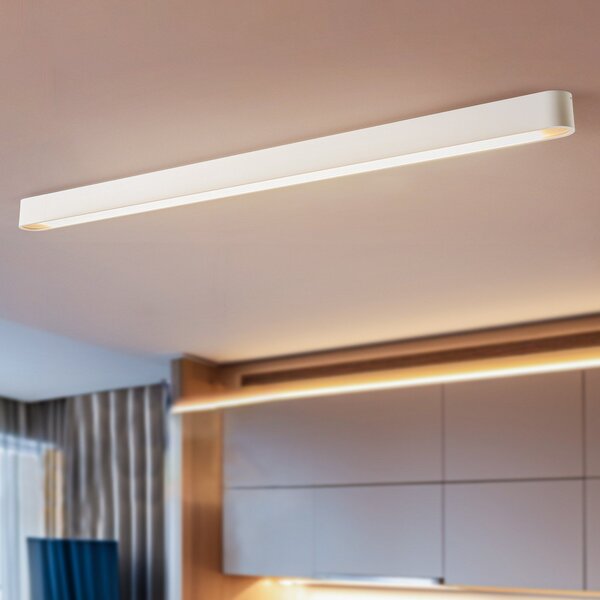 Nowodvorski Lighting Φωτιστικό οροφής Soft, 125 x 6 cm, λευκό, αλουμίνιο, G13, Λευκό, Σαλόνι / τραπεζαρία, Μέταλλο, σύγχρονο