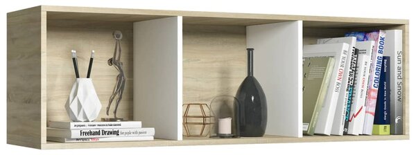 VidaXL Βιβλιοθήκη/Έπιπλο TV Λευκό/Sonoma Δρυς 36x30x114 εκ Επεξ. Ξύλο