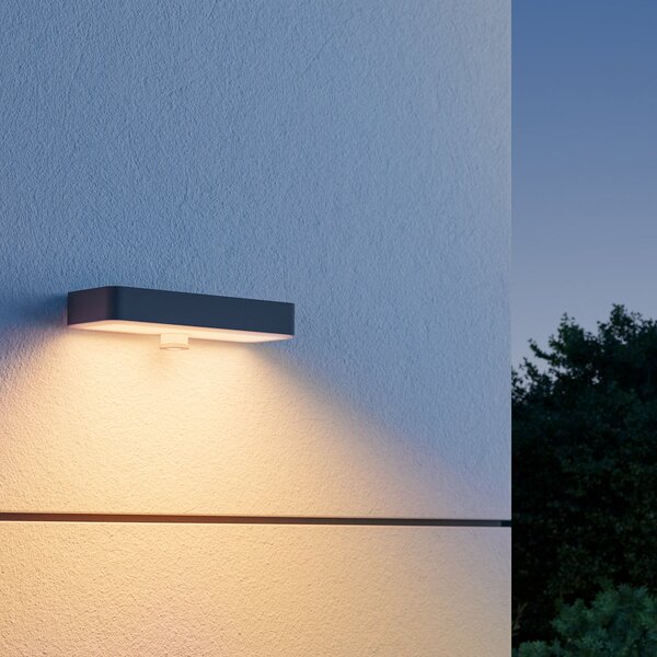 STEINEL LED ηλιακό φωτιστικό τοίχου XSolar SOL-O S, ανθρακί Αισθητήρας, ρυθμιζόμενος, Μαύρο, Αλουμίνιο, σύγχρονο