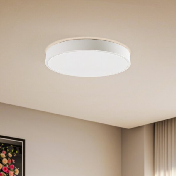 Lindby Smart LED φωτιστικό οροφής Innes λευκό Ø 38 cm RGB CCT Tuya, ρυθμιζόμενος, Λευκό, Σαλόνι / τραπεζαρία, Μέταλλο, σύγχρονο
