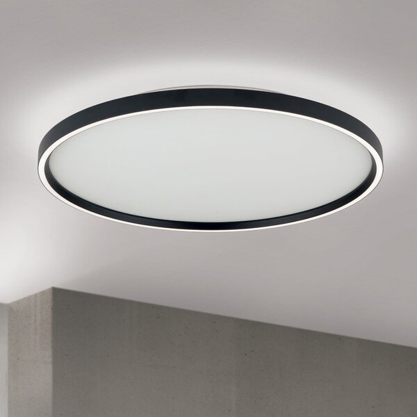 ORION Φωτιστικό οροφής LED Masca, μαύρο, Ø 60 cm, CCT, μέταλλο, ρυθμιζόμενο, ρυθμιζόμενος, Μαύρο, Σαλόνι / τραπεζαρία, Μέταλλο, σύγχρονο