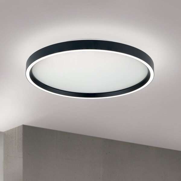 ORION Φωτιστικό οροφής LED Masca, μαύρο, Ø 40 cm, CCT, μέταλλο, ρυθμιζόμενο, ρυθμιζόμενος, Μαύρο, Σαλόνι / τραπεζαρία, Μέταλλο, σύγχρονο