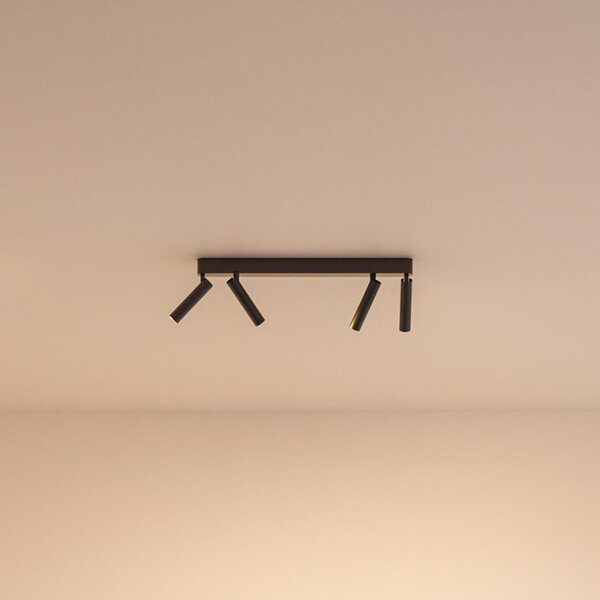 Wever & Ducré Lighting WEVER DUCRÉ LED-φωτιστικό οροφής Match 4.0 μαύρο 2.700 K, ρυθμιζόμενος, Μαύρο, Σαλόνι / τραπεζαρία, Αλουμίνιο, σύγχρονο