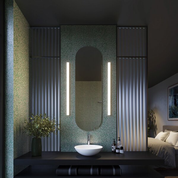 Wever & Ducré Lighting WEVER DUCRÉ LED απλίκα Mirba 3.0 μαύρο/λευκό 91cm IP44, Λευκό, Μπάνιο, Πλαστικό