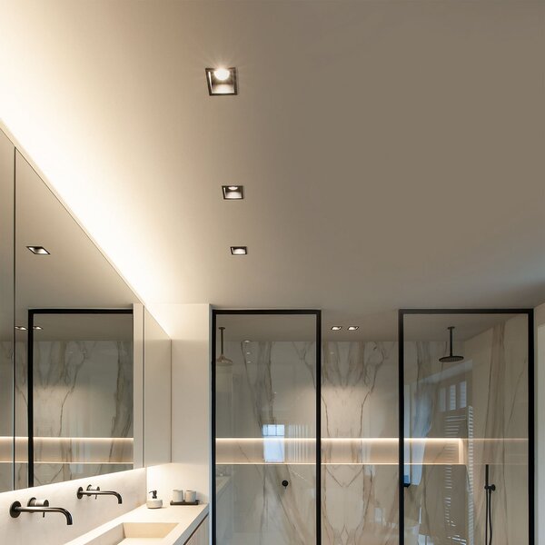 Wever & Ducré Lighting WEVER DUCRÉ LED Downlight Plano 2.0 μαύρο ρυθμιζόμενο, ρυθμιζόμενος, Μαύρο, Σαλόνι / τραπεζαρία, Αλουμίνιο, σύγχρονο, Οροφή πολλαπλής φλόγας